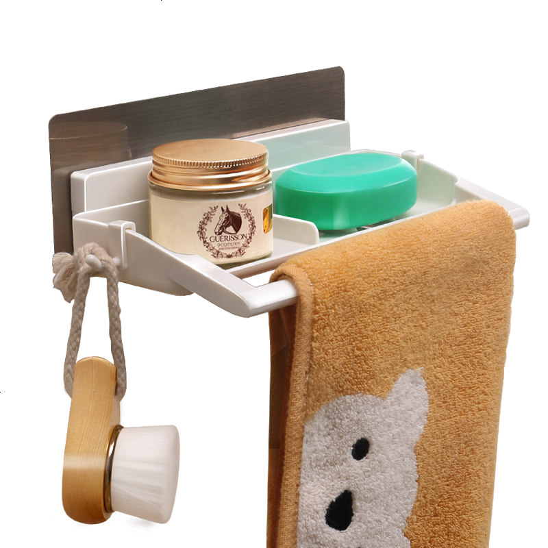 Enyakids浴室吸盘肥皂盒置物架创意架卫生间香皂盒肥皂架沥水壁挂抹布架