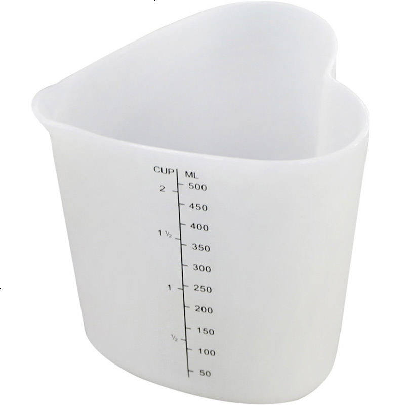 加厚带刻度量杯 树脂硅胶塑料奶油杯 计量工具250nl/500ml/1000ml