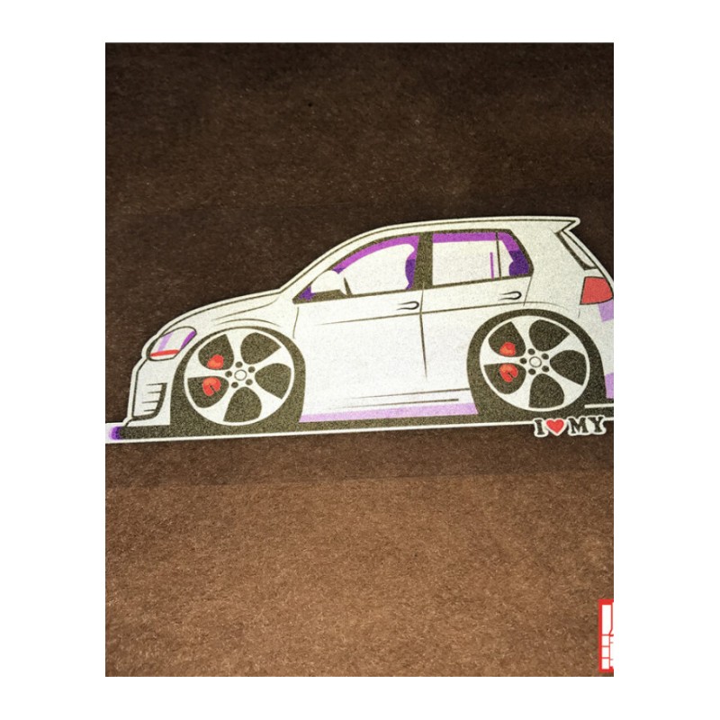 小小潮贴 高尔夫VW MK7 GTI R卡通装饰贴纸 HELLAFLUSH改装车贴花