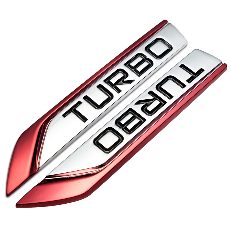 TURBO涡轮增压车贴吉利新帝豪帝豪gs叶子板车标 后备箱装饰车贴 叶子板红色一对