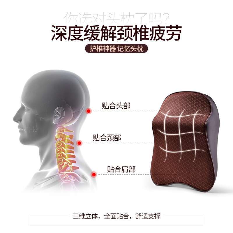 汽车头枕护颈枕靠垫靠枕记忆棉颈椎安全车内车载车用枕头脖子一对