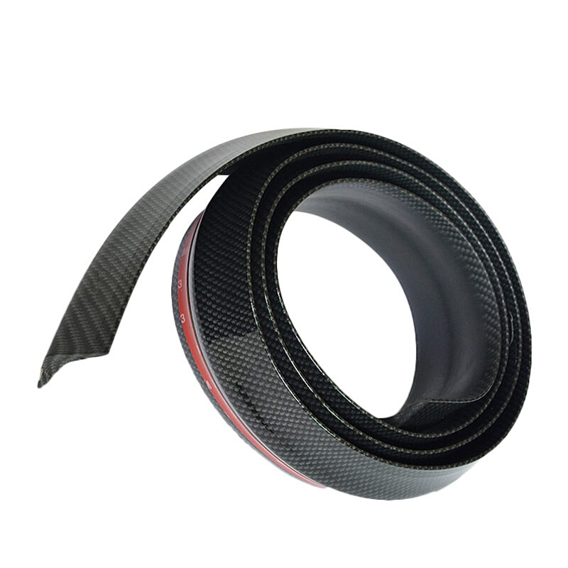 汽车前唇胶条防撞条改装通用小包围前杠加厚加宽碳纤维纹防刮前铲SN1390厚款宽6.8cm(要上螺丝)