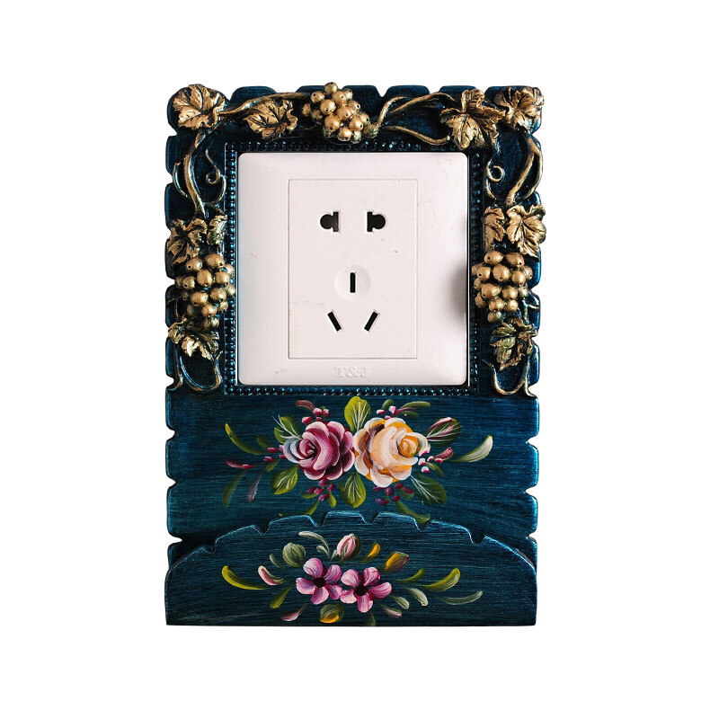 卡通充电座方镂空印花窗户工作室复古艺术美店覆盖开关贴材料