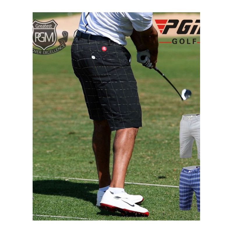 高尔夫服装 男士短裤 夏季透气运动裤 休闲格子裤