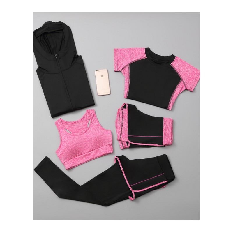 （）运动套装女夏季健身房运动服跑步服速干瑜伽服五件套