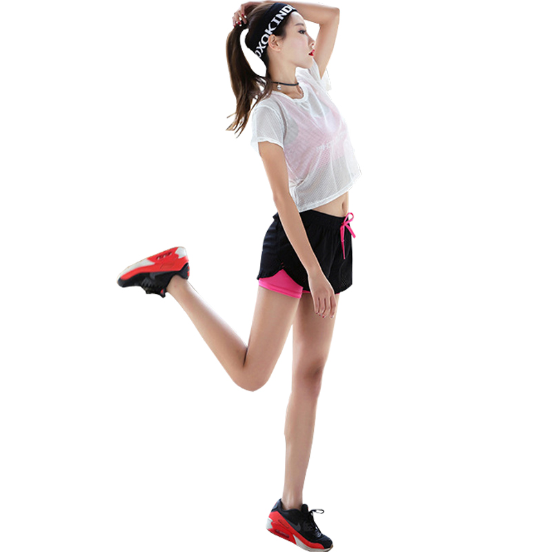 2018新款健身房运动套装女韩国范儿夏季网纱健身服性感瑜伽服跑步