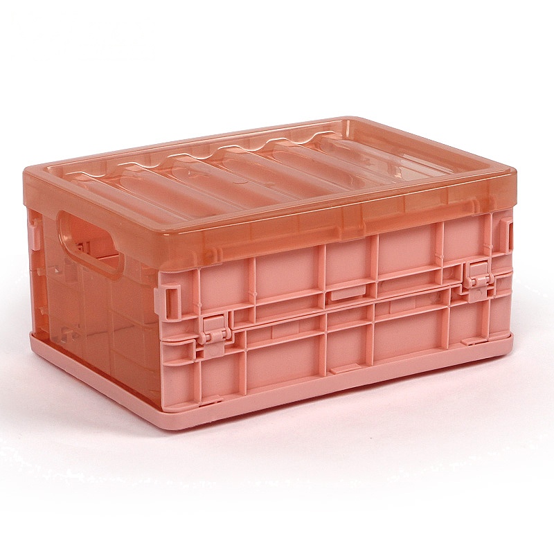 华珍可折叠储物收纳箱塑料号箱子衣服书箱玩具有盖通用储蓄箱整理箱多尺寸多颜色选择