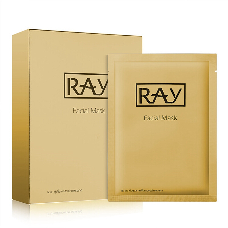 泰国原装Ray蚕丝面膜 嫩白补水保湿收缩毛孔 金色面膜10片1盒