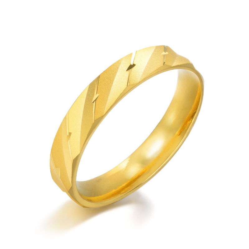 周生生(CHOW SANG SANG)黄金足金精工款戒指结婚送礼自用戒指对戒78205R计价