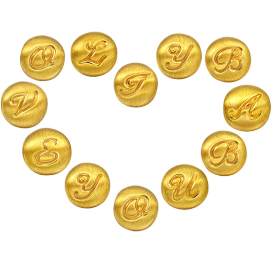 周生生(chow sang sang)黄金手链charme字母足金串珠定价