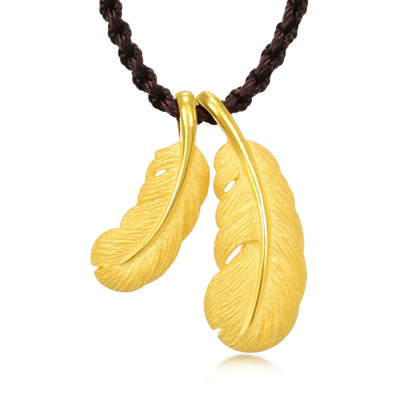 周生生(chow sang sang)黄金项链足金爱情密语羽毛项链女款89738n计价