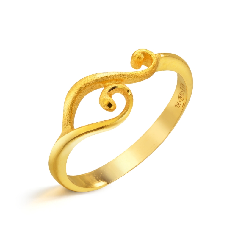 周生生(CHOW SANG SANG)黄金足金丝带戒指结婚戒指女款 15820R计价