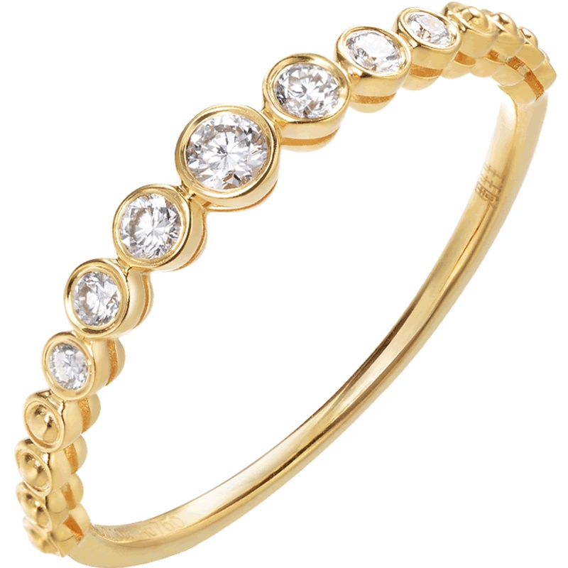 周生生(CHOW SANG SANG)珠宝18K黄色黄金钻石戒指首饰钻戒女戒