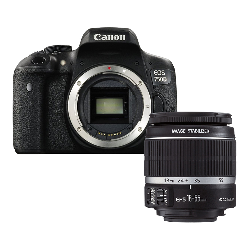 [二手95新]佳能/Canon EOS 750D+18-55mm STM 入门级 APS画幅单反相机[套机]