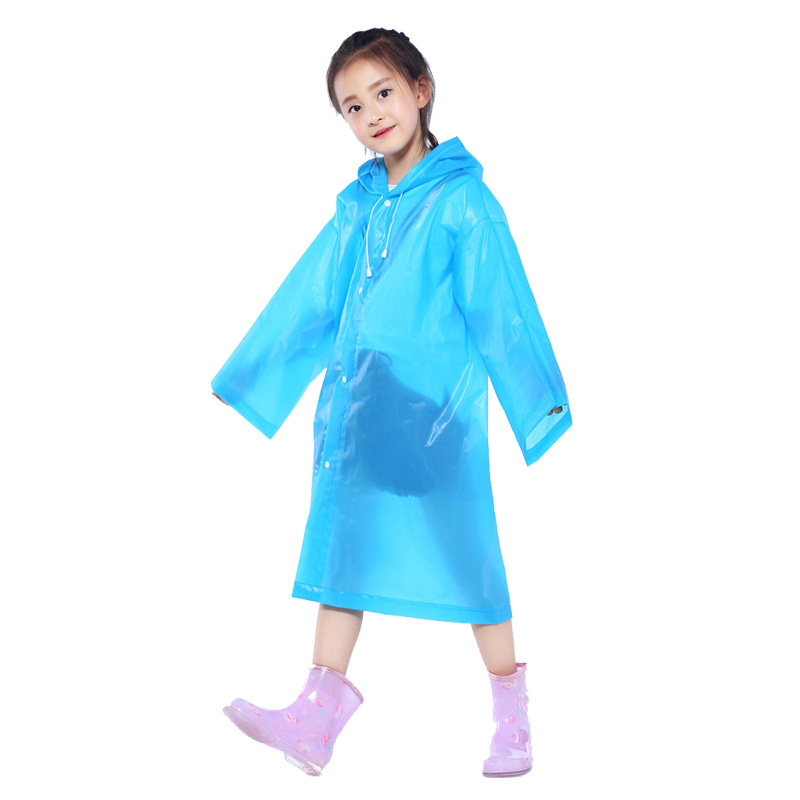 儿童雨衣连体透明EVA材质加厚雨衣电动自行车雨披单人非一次性雨衣防护雨衣时尚