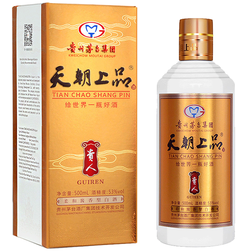 贵州茅台 天朝上品 贵人酒 柔和 酱香型 白酒 53度 500ml*6 整箱装