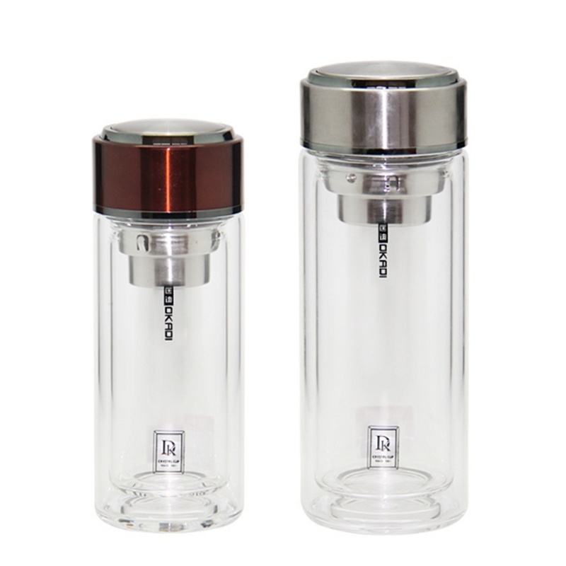 匡迪205号双层玻璃杯高硼硅水杯商务办公杯500ml