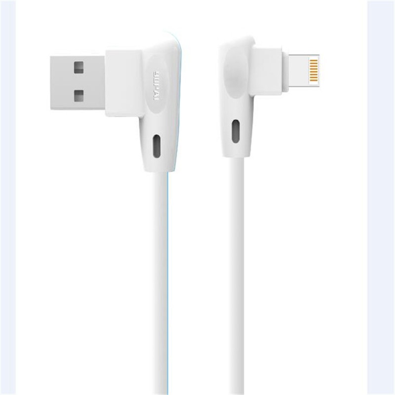 九零派 弯角7型苹果手机数据线 PS-28 （颜色随机）