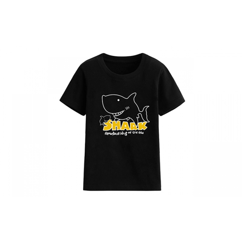 [促销][纯棉T恤]2018新款童装男童夏装短袖T恤儿童鲨鱼上衣小学生衣服