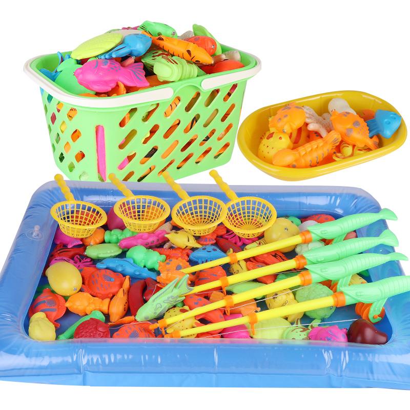 [促销]儿童磁性钓鱼玩具套装3-6-9岁小孩过家家幼儿园沙滩男孩女孩玩具