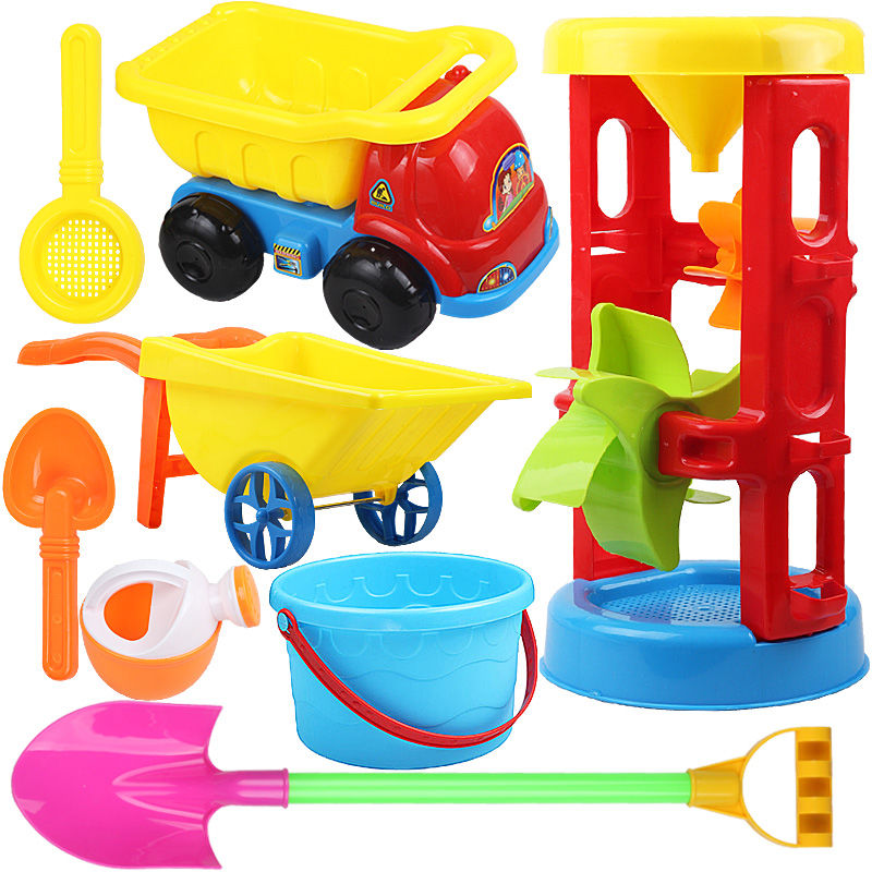 [促销]儿童沙滩玩具车套装大号宝宝玩沙子挖沙漏铲子工具决明子婴儿玩具