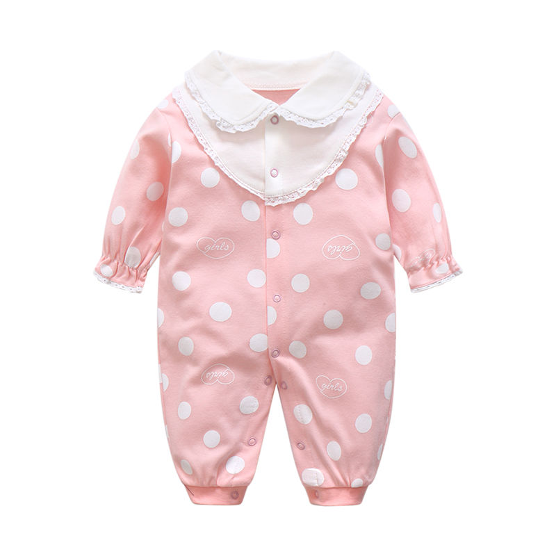[促销]婴儿连体衣春秋长袖爬服儿0到3个月秋装 女宝宝哈衣婴儿衣服