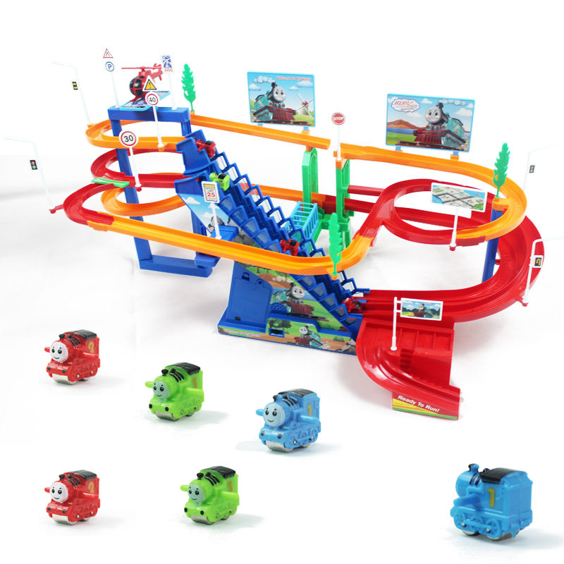 [促销]托马斯小火车轨道套装多层电动爬梯抖音同款儿童轨道车玩具2-8岁