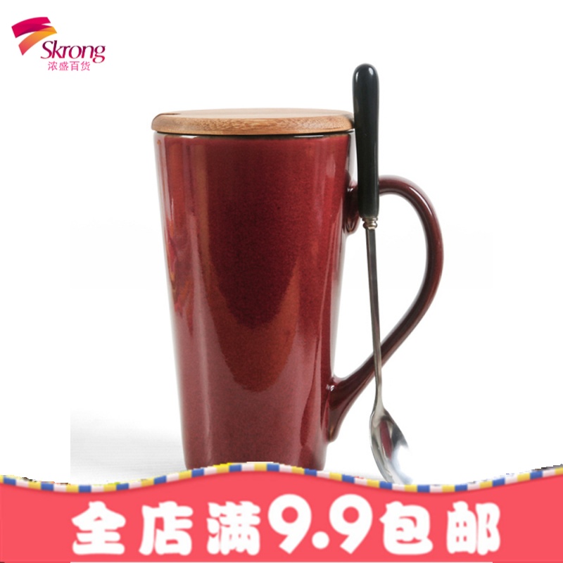 马克杯大容量个性陶瓷杯子带盖勺简约咖啡杯创意水杯家用情侣茶杯