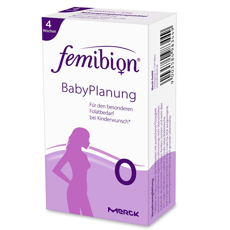 德国进口伊维安/femibion0段备孕叶酸孕妇专用复合维生素28天量