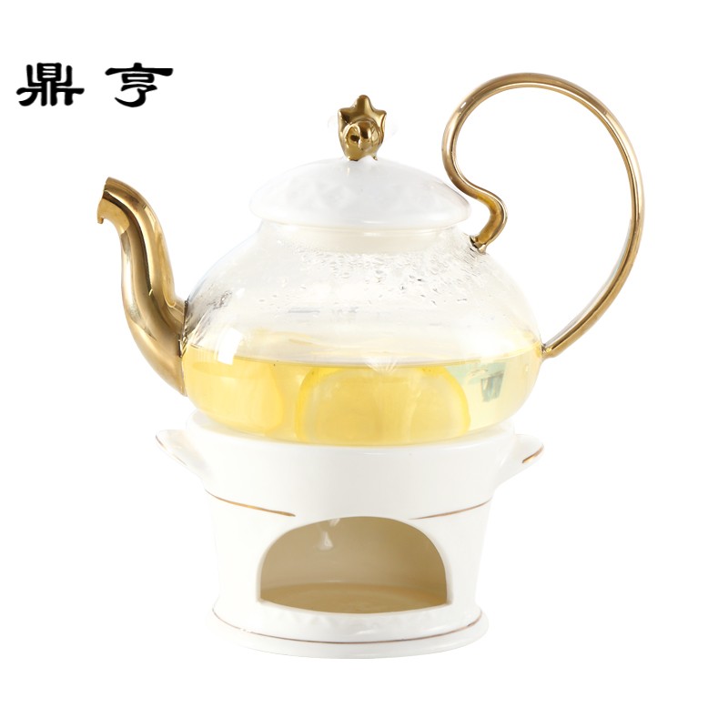 鼎亨花茶壶套装玻璃煮水果陶瓷花果茶壶下午茶家用蜡烛加热杯具带