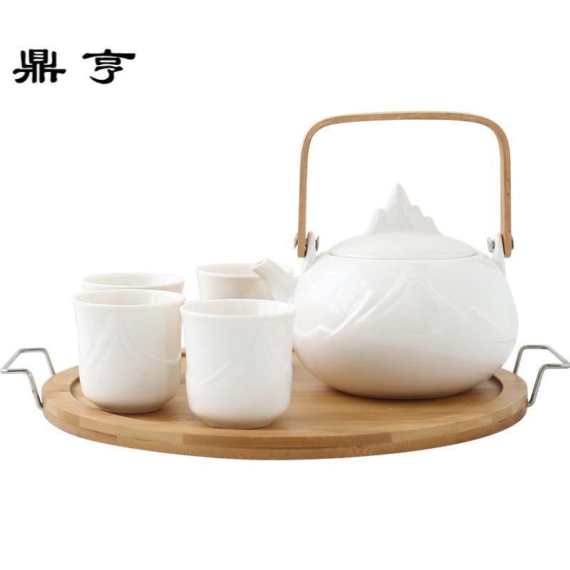 鼎亨中式泡茶茶壶套装陶瓷整套功夫茶具家用花茶茶杯杯具套装水杯