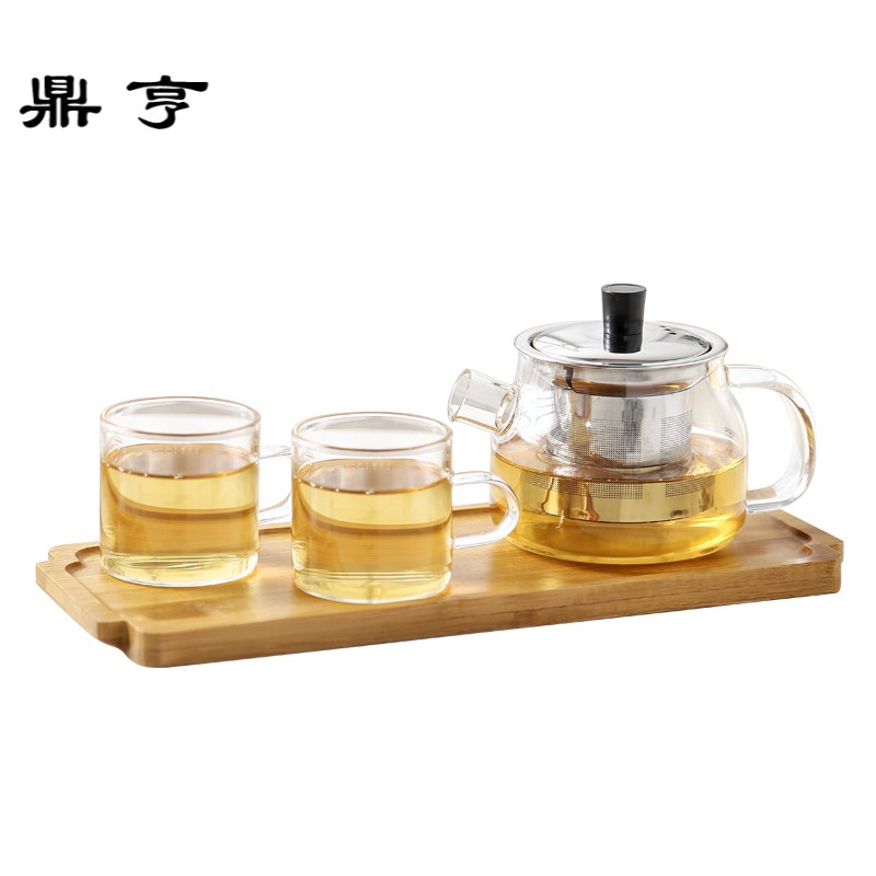鼎亨花茶壶玻璃茶具套装水壶茶具耐热高温家用过滤泡茶水杯水壶泡