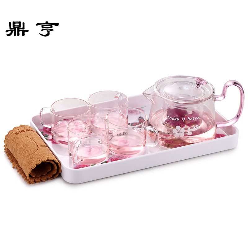 鼎亨泡茶壶玻璃茶具套装家用过滤泡茶水杯水壶耐热高温花茶壶