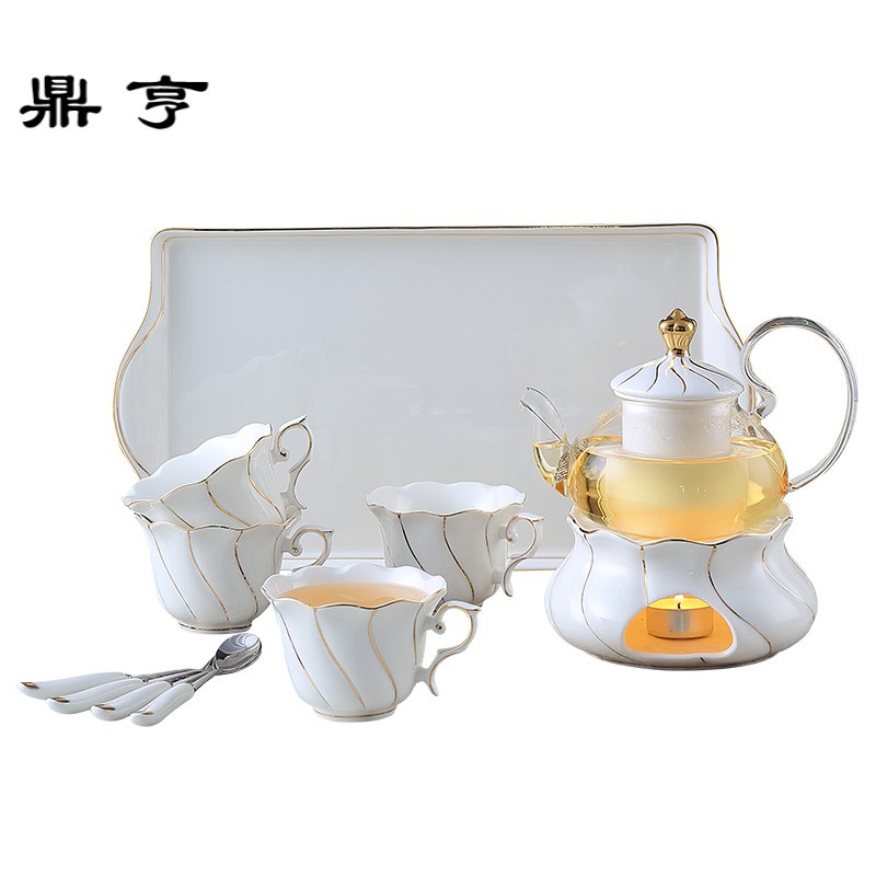 鼎亨北欧咖啡杯欧式陶瓷简约泡煮水果茶下午茶茶壶花茶杯套装水杯