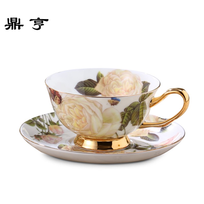 鼎亨欧式骨瓷咖啡杯碟套装家用陶瓷咖啡杯创意欧式茶杯子英式咖啡