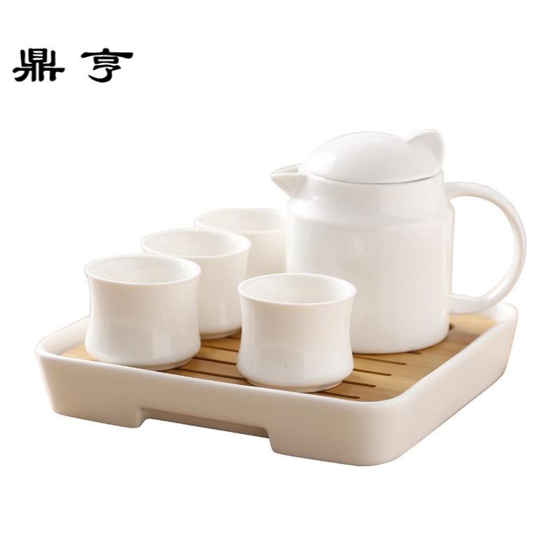 鼎亨简约中式陶瓷功夫茶具套装整套家用水具英式下午红茶杯子花