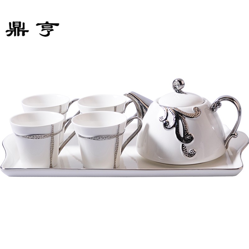 鼎亨陶瓷茶具套装家用茶杯欧式简约花茶茶壶现代客厅英式下午茶杯