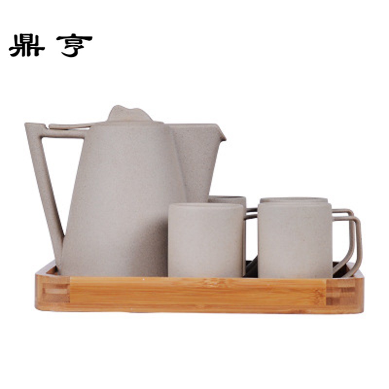 鼎亨陶瓷复古风水具套装 个性创意陶瓷水壶可做冷水壶花茶壶 纯色