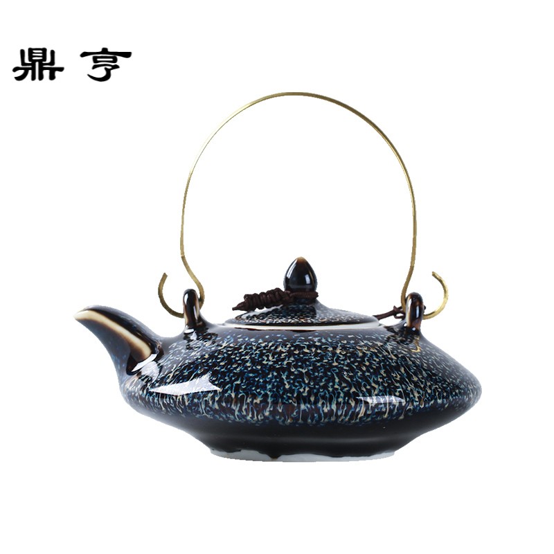 鼎亨景德镇天目釉茶具套装窑变陶瓷单壶中式家用泡茶壶喝水壶