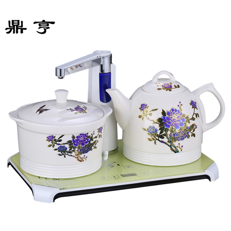 鼎亨陶瓷电磁茶炉自动上水壶三合一茶具套装自动抽水烧水壶泡茶壶