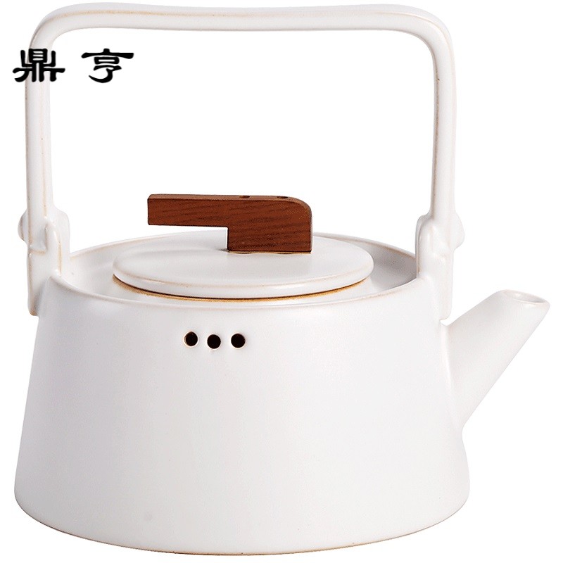 鼎亨电陶炉煮茶壶茶炉套装家用小型烧水壶提梁壶陶瓷白茶壶泡茶煮