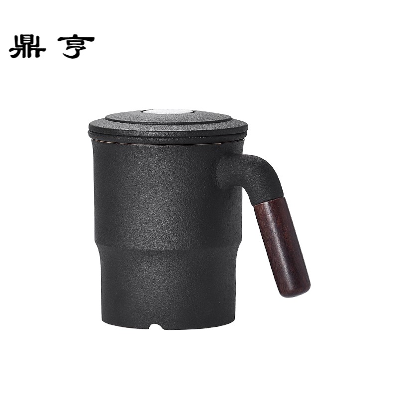 鼎亨马克杯子带盖刻字logo定制茶水分离泡茶杯简约办公室情侣水杯