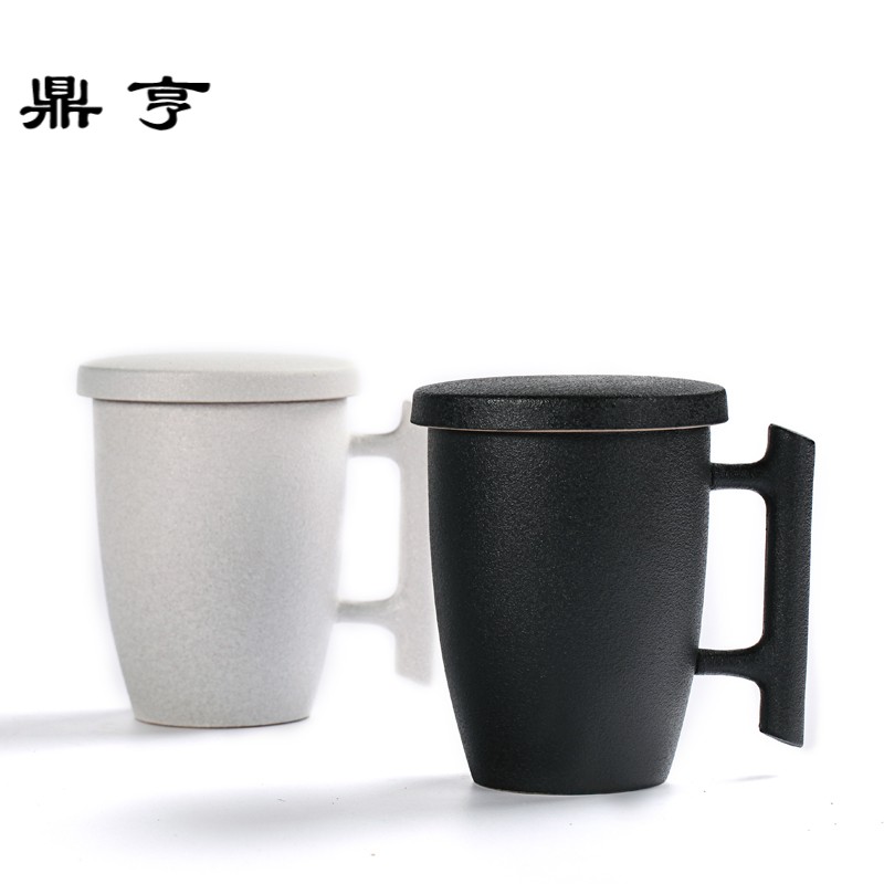 鼎亨茶水分离陶瓷同心杯泡茶杯子带盖过滤马克杯大容量水杯