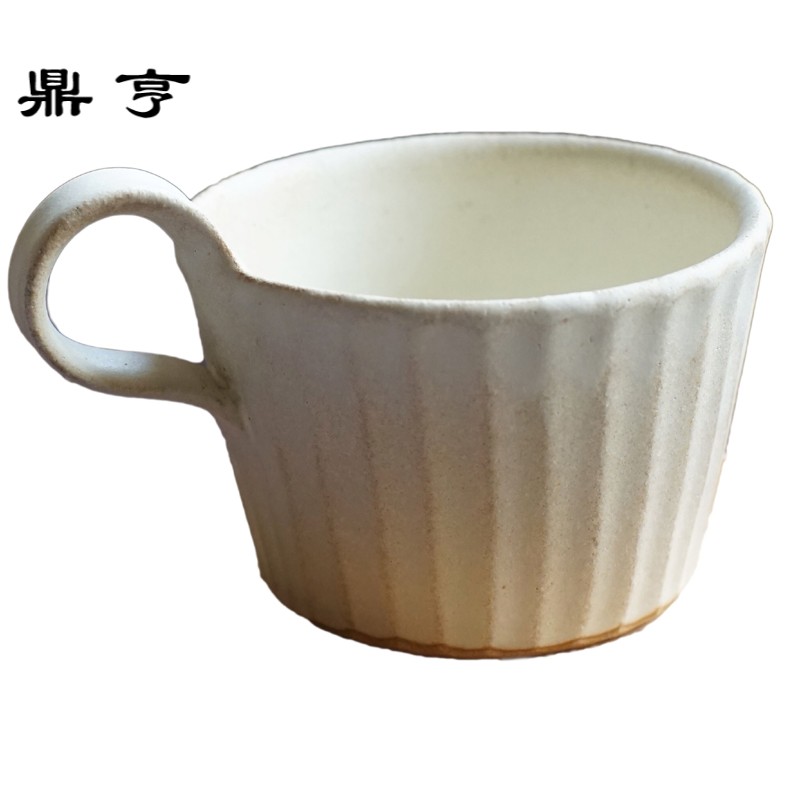 鼎亨[现货]日本制作家款手工粗陶咖啡牛奶麦片汤茶杯