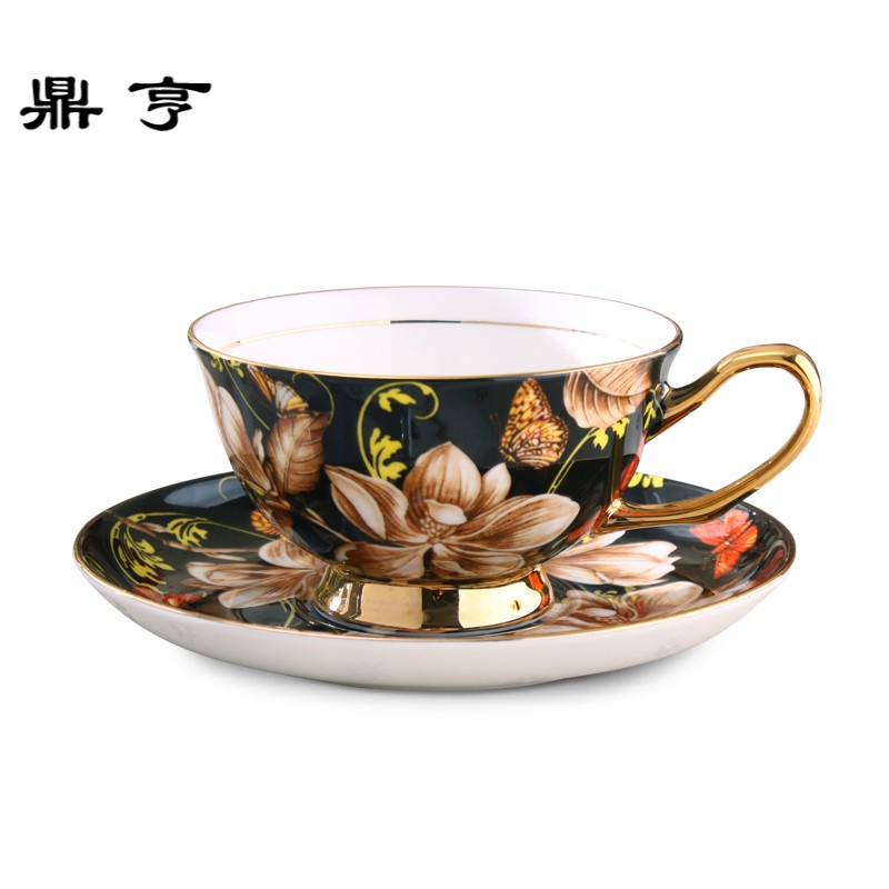 鼎亨骨瓷咖啡杯碟套装欧式创意家用咖啡杯陶瓷古典英式下午茶茶具