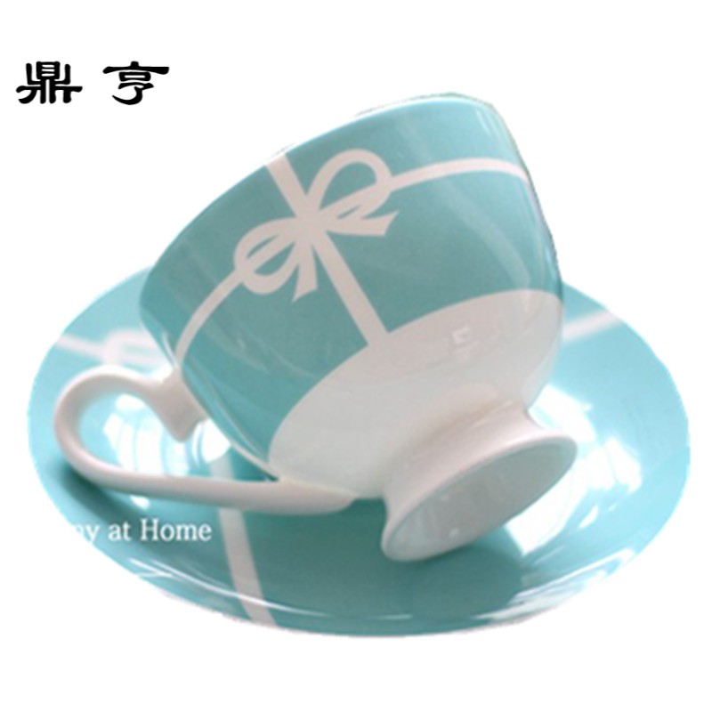 鼎亨咖啡杯碟套装带勺创意骨瓷水杯陶瓷简约红茶杯早餐牛奶下午茶