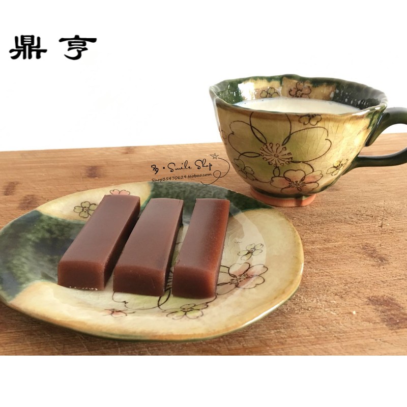 鼎亨现货日本进口濑户烧土物织布冰裂釉烧陶瓷樱花花卉咖啡杯碟茶