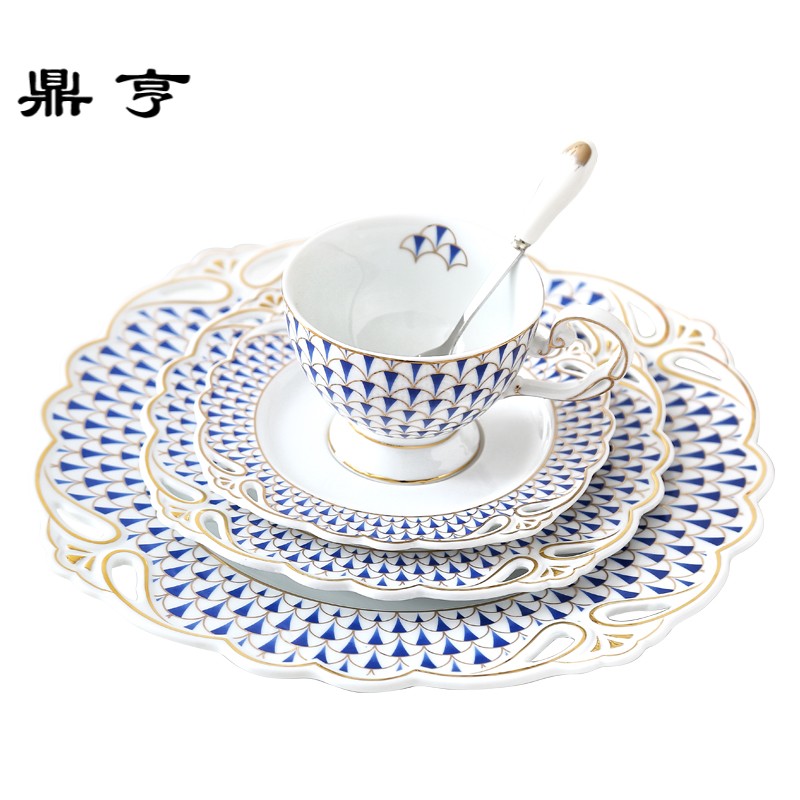 鼎亨英式下午茶咖啡杯碟茶具套装西餐具咖啡具欧式陶瓷点心盘红茶