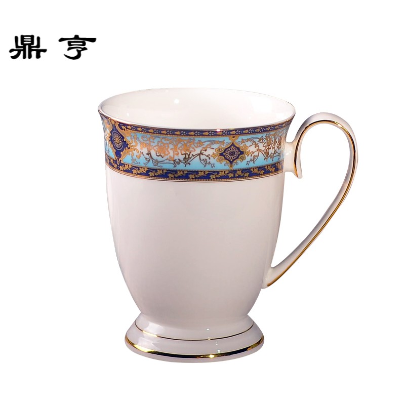 鼎亨包邮骨瓷马克杯水杯子 高端欧式骨瓷礼品杯 带勺 陶瓷咖啡杯3