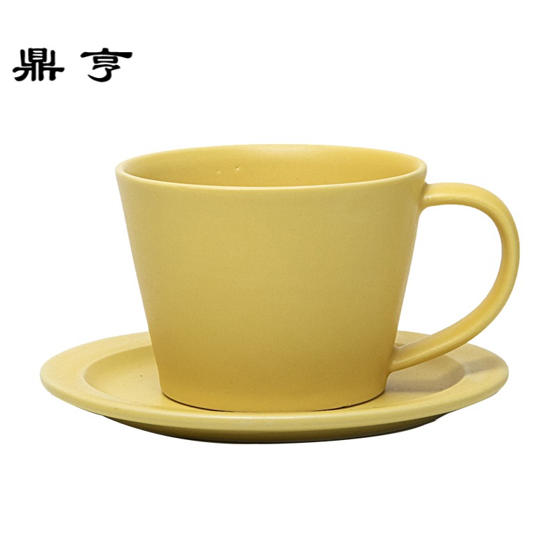 鼎亨日本进口 作山窑咖啡杯碟 釉下彩纯色创意 马克杯 甜点碟